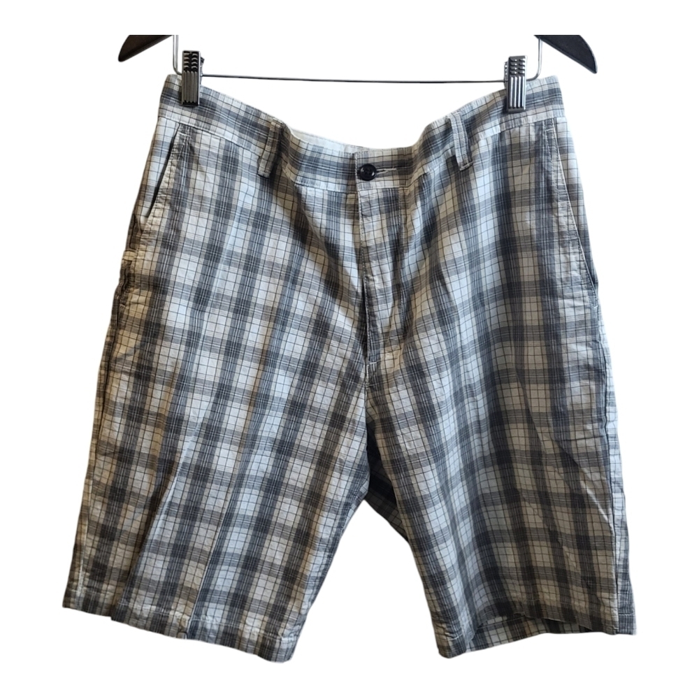 Dockers Men's Golf Performance Shorts Plaid, Blue/White‎  Size 34
